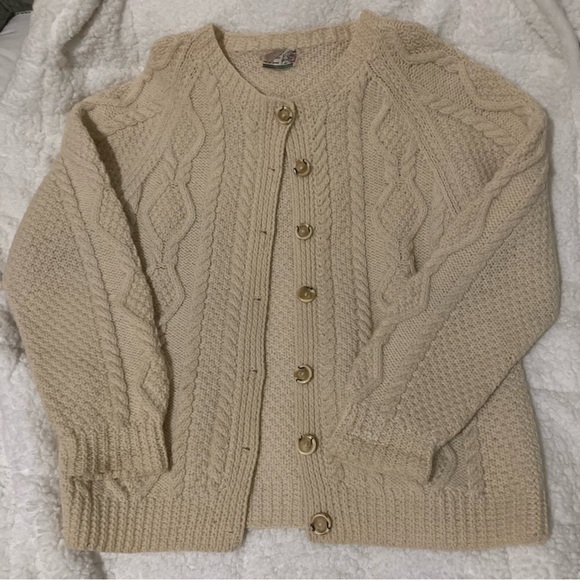 American Vintage Sweaters - vintage wales oversized wool cable knit cardigan